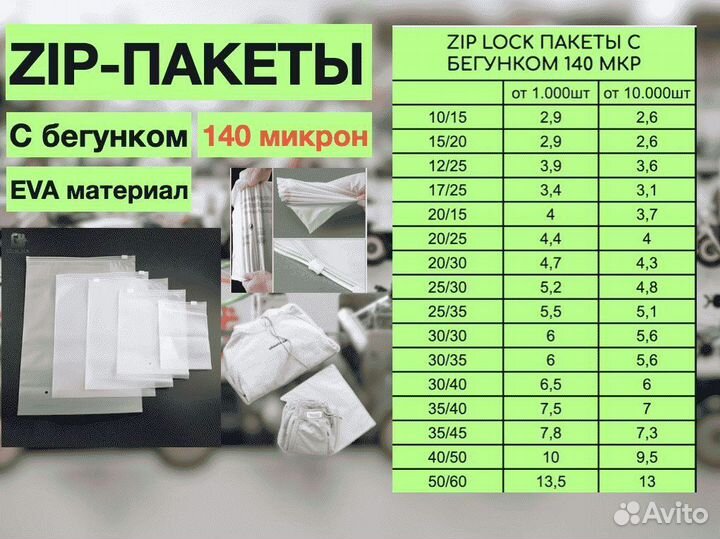 Пакеты зип лок с бегунком