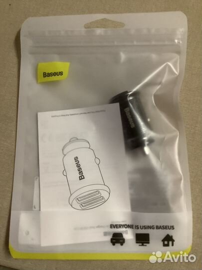 Автомобильная зарядка Baseus USB-USB
