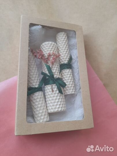 Подарочный набор, свечи из вощины