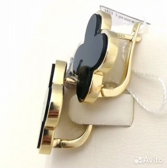 Серьги / 14,35г / золото 585 / агат