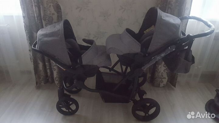 Коляска для двойни или погодок 3в1 Bebetto