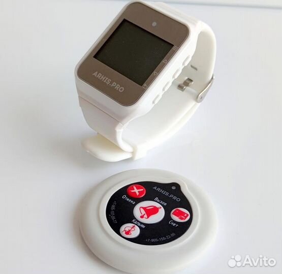 Кнопка вызова официанта Слим в ассортименте, часы