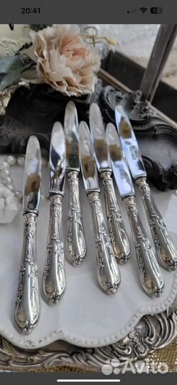 Столовые ножи серебрение.Франция