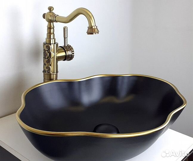 Раковина-чаша Bronze de Luxe 50 1395 Черная с зол