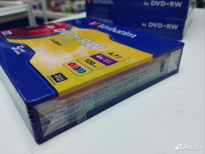 Оптический диск DVD+RW/RW Verbatim Colour slim