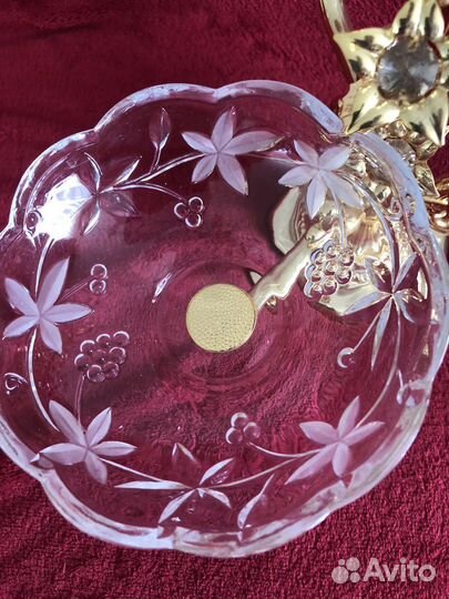 Конфетница под золото из трех чаши для конфет