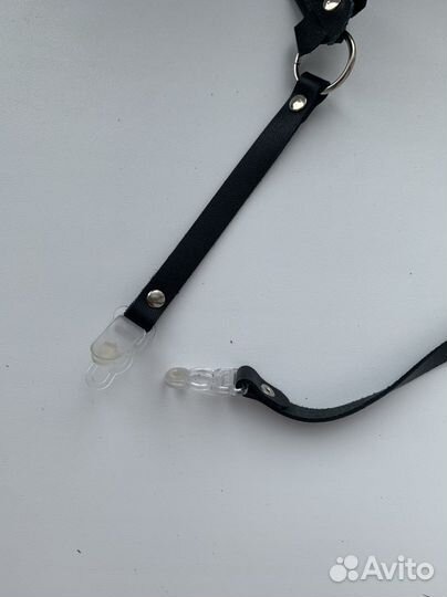 Кожаный пояс для чулок 90 см