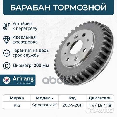Барабан тормозной Kia (Spectra 00-03)