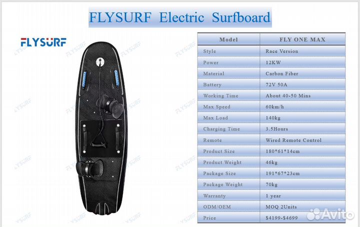 Доска для вейксерфинга, электрический серфинг