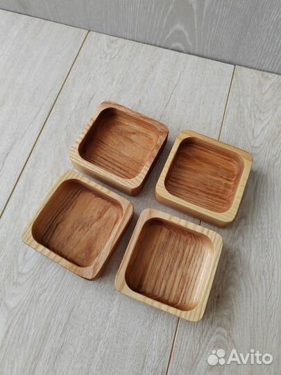 Набор из четырех соусников из массива ясеня