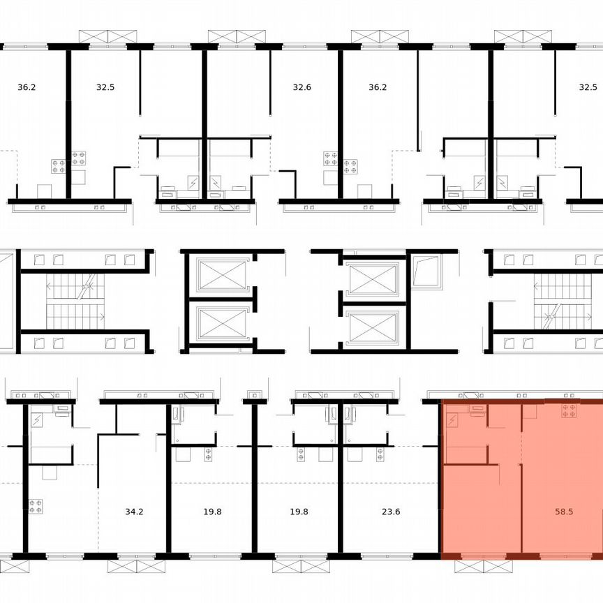 2-к. квартира, 58,5 м², 28/33 эт.