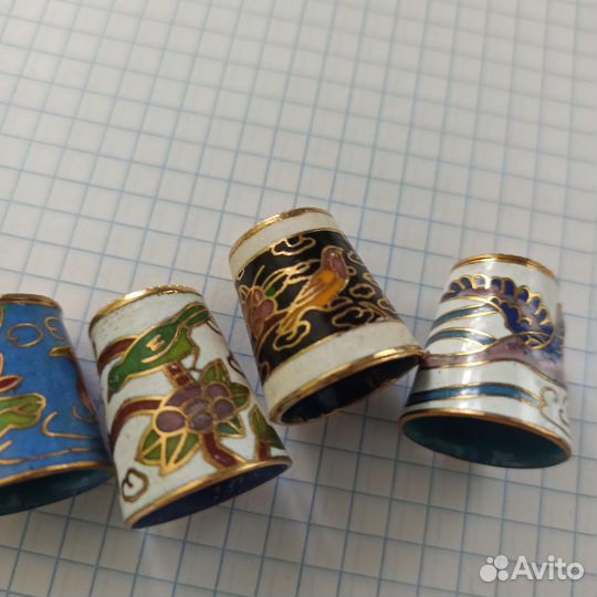 Напёрстки эмаль клуазоне и перламутр