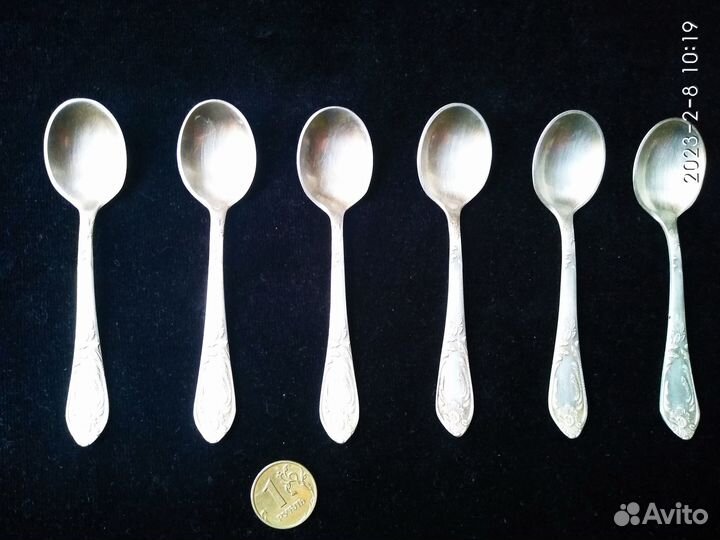 Набор ложки кофейные мельхиор 6 шт СССР