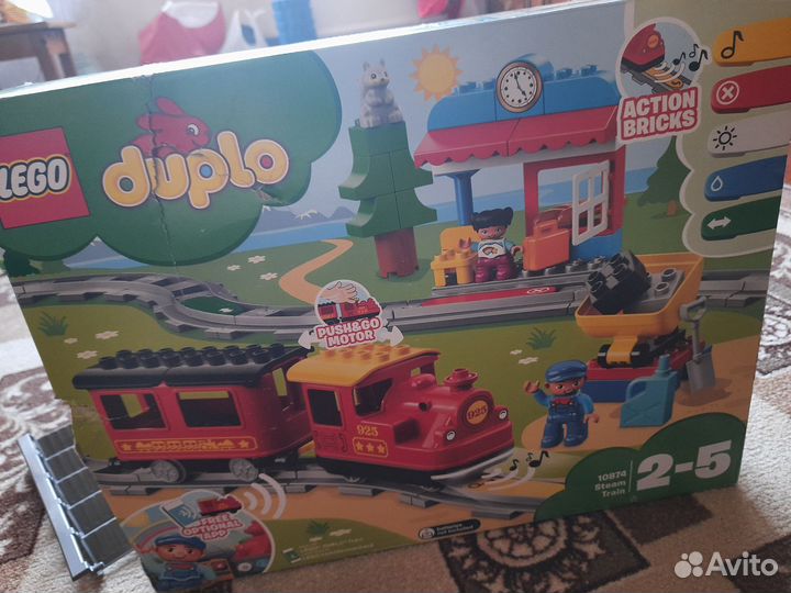 Lego duplo поезд на паровой тяге 10874