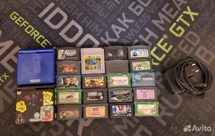 Gameboy advance sp + картриджи