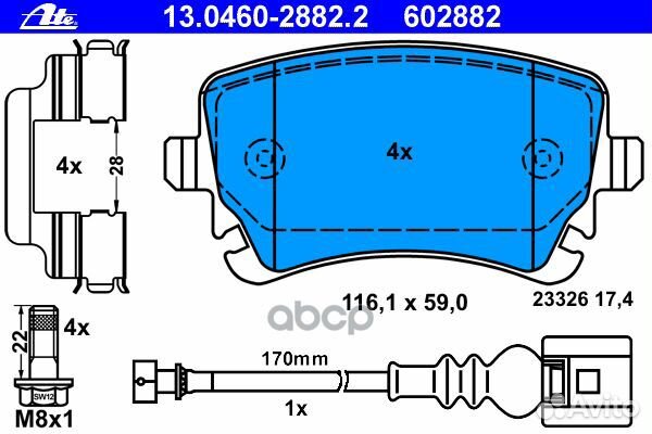 13.0460-2882.2 897 11908 011B-SX колодки дис