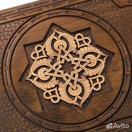 Нарды и шашки резные Узоры Востока 61 х 62 см бук Армения 62654