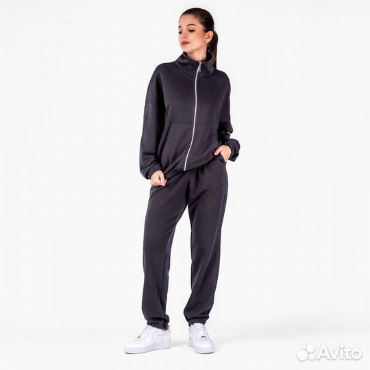 Куртка J.418 - т.серый, French terry б/н, 42-44