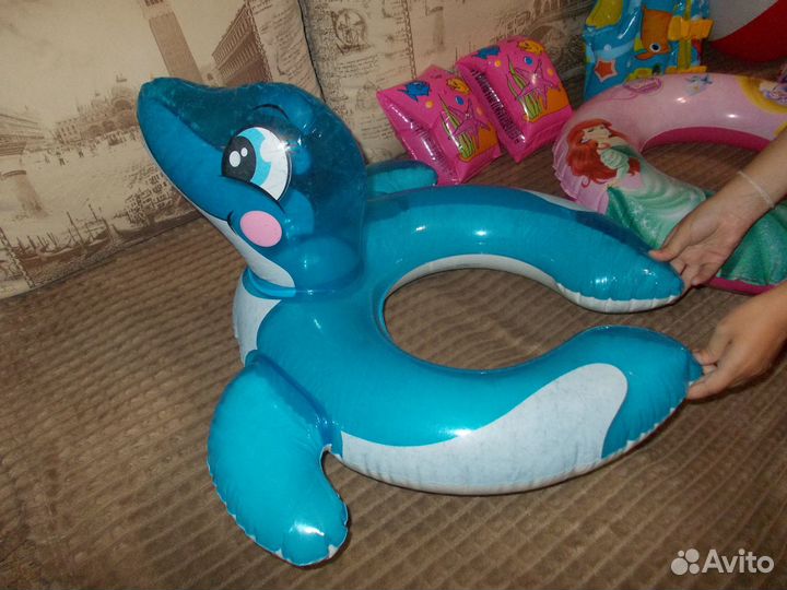 Надувные круги 3 шт., жилетка, очки, шапочка