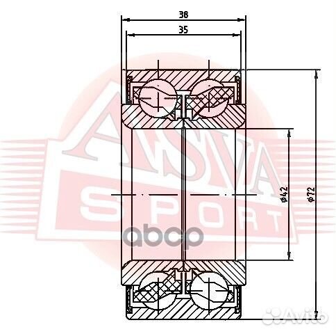 Подшипник ступичный передний 42x72x38x35 DAC427