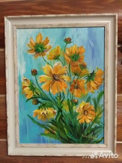 Картина маслом на холсте цветы