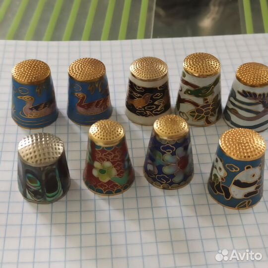 Напёрстки эмаль клуазоне и перламутр