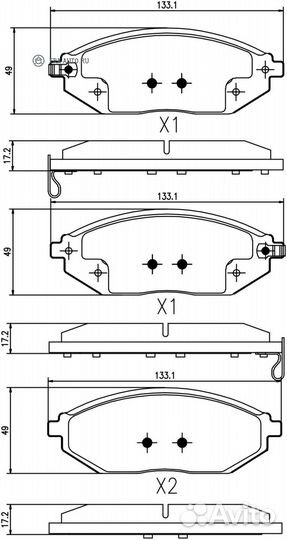 Barnett CV005 Комплект передних тормозных колодок