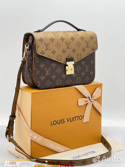 Сумка женская louis vuitton кожаная коричневая