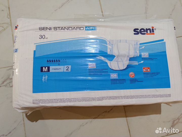 Памперсы для взрослых размер m по 30 штук seni