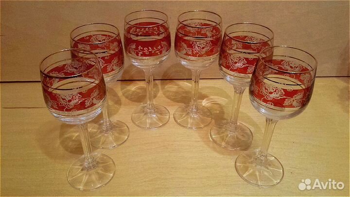 Хрустальные фужеры бокалы Богемия Чехословакия