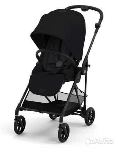 Коляска Cybex Melio Carbon Moon Black с дождевиком