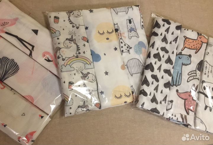 Новые муслиновые полотенца, длинные пелёнки