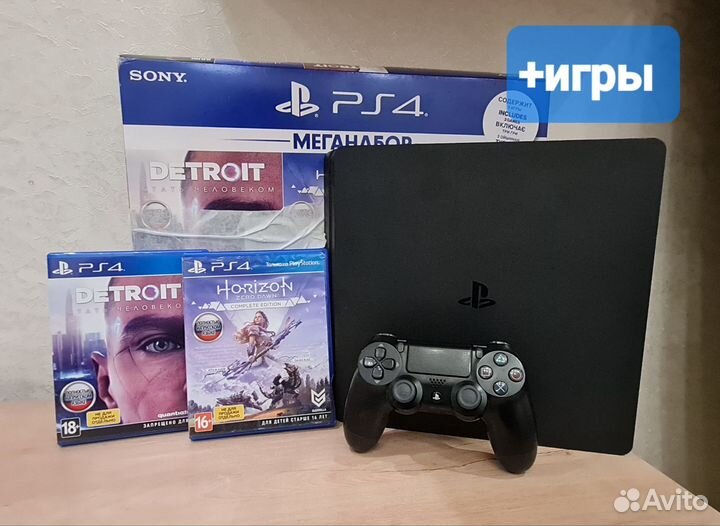 Sony PlayStation 4 slim 1tb с играми