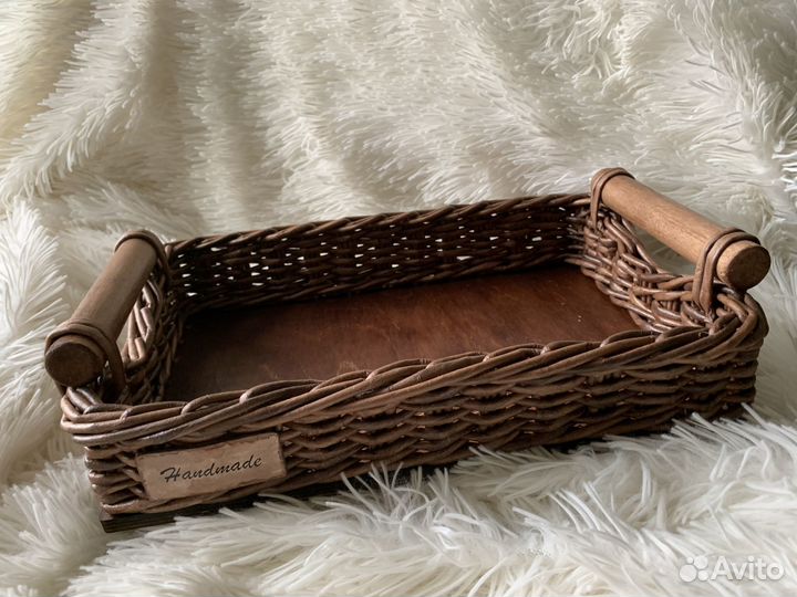 Корзины из бумажной лозы Поднос кофейный