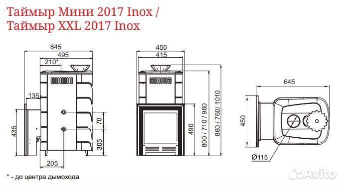 Печь Для Бани Таймыр Мини 2017 Carbon с теплообмен