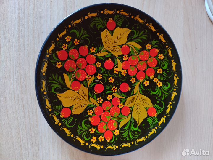 Декоративная тарелка пано Липецкие узоры