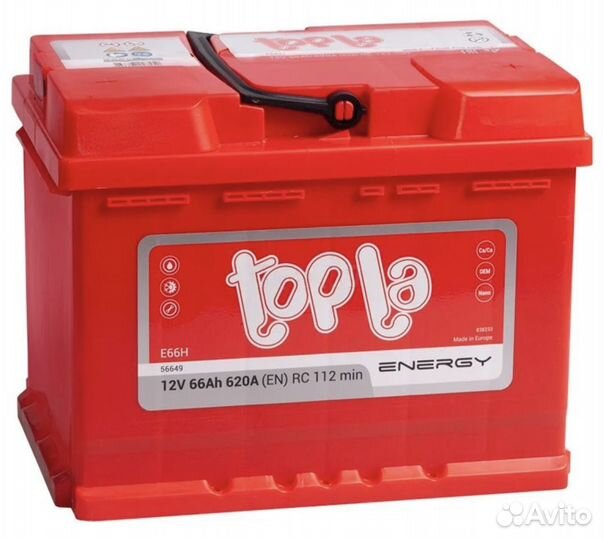 Аккумулятор topla Energy 6ст-66 о.п д242ш175в190/6