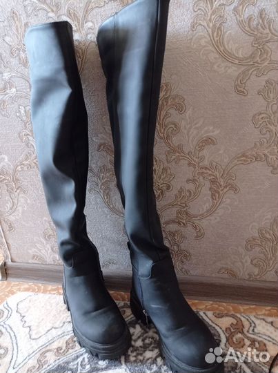 Зимние сапоги ботфорты