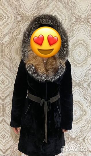 Шуба мутоновая с капюшоном