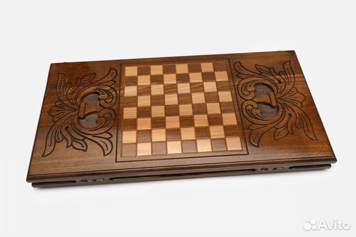 Нарды карта и герб РФ ручной работы