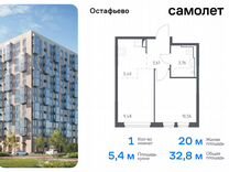 1-к. квартира, 32,8 м², 6/14 эт.