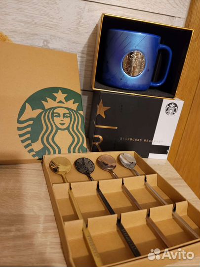 Кружка и ложки Starbucks Старбакс, новые