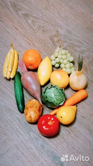 Набор овощей и фруктов из полимерной глины