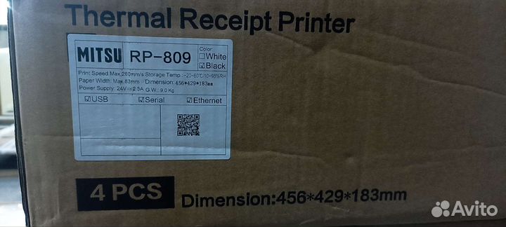Термопринтер чеков Mitsu RP-809 черный (новый)