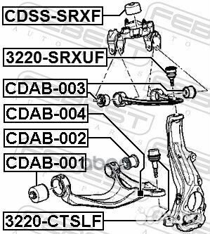 Сайлентблок переднего верхнего рычага cdab003 F