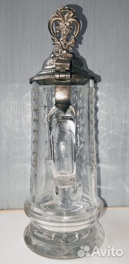 Антикварная пивная кружка на ножке Германия 1890 г