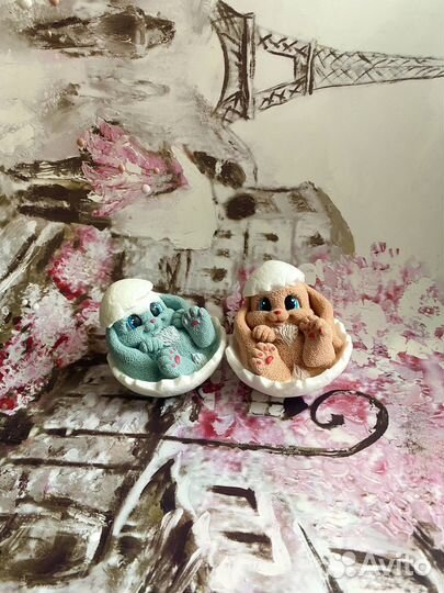 Мыло ручной работы пасхальные зайчик