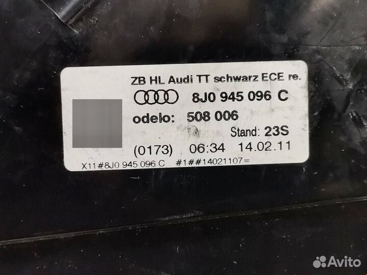 Фонарь задний правый Audi TT 8J 2008 8J0945096K