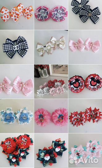 Бантики ручной работы. Броши