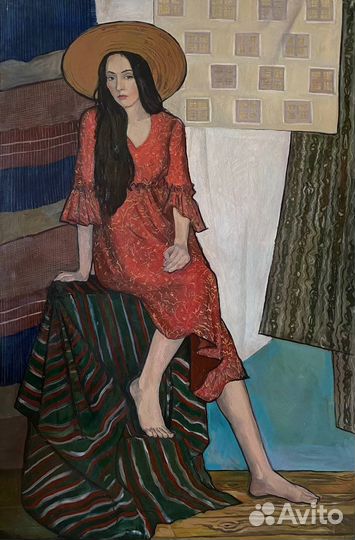 Картина маслом на холсте портрет девушки
